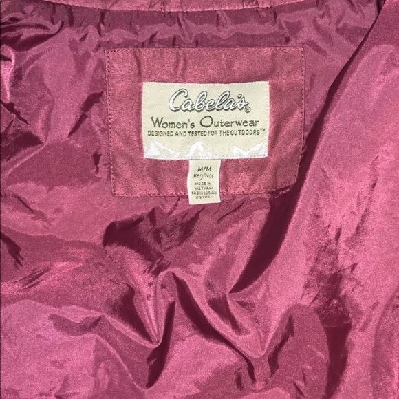 Cabelas Women’s, Burgundy, Quilted,Button Up, Vest, Size Medium - Picture 8 of 12